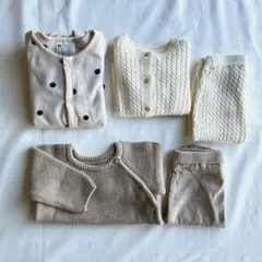 H&M ベビー オーガニックコットンセットアップ フリースロンパース