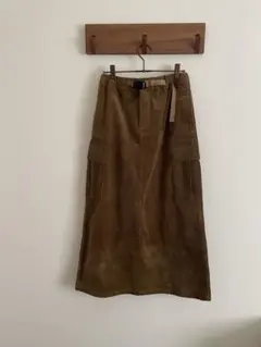 グラミチ コーデュロイ ブラウン ロングタイトスカート