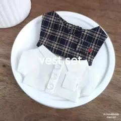(232) [vest set] ネイビー ベスト & トップス