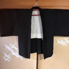 着物 羽織 黒刺繍 小さな薔薇