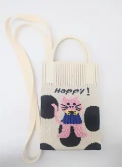 猫柄　猫雑貨　シリコンバッグ　ショルダーバッグ　スマホポシェット　ポーチ