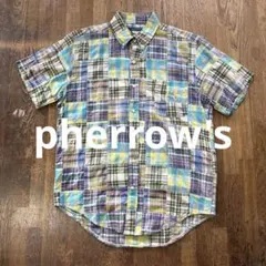PHERROW'S パッチワーク 半袖シャツ ボタンダウンのサムネイル