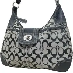 極美品✨コーチ　ショルダーバッグ シグネチャー　ターンロック　F13971