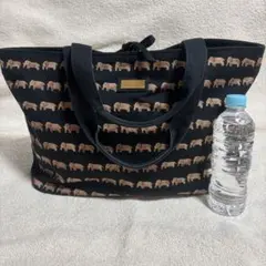 ジムトンプソン　トートバッグ　大容量　ゾウ　象　ぞう　JIM THOMPSON黒