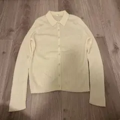 UNIQLO リブ編みニット 長袖 クリーム