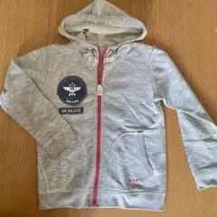 【140cm】とってもお洒落なダメージ風デザイン　フードパーカー