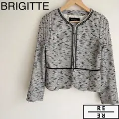 BRIGITTE ジャケット ノーカラー ツイード 卒業式 入学式 白 日本製