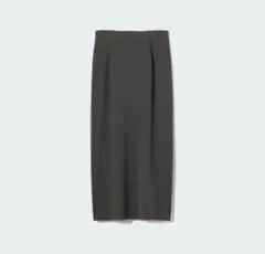 UNIQLO ストレッチダブルフェイスナロースカート M ダークグレー