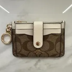 【新品】COACH　コーチ 小銭入れ　ミニ スキニー ID ケース シグネチャー