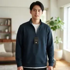 【新品タグ付き】CEEN ハーフジップ スウェット トレーナー ダークグリーンM