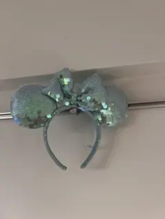 水色 ミニーマウス 耳カチューシャ