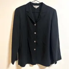 EL MIDAS エルミダ　レディースシャツ　黒　ブラック　ウール　サイズ12