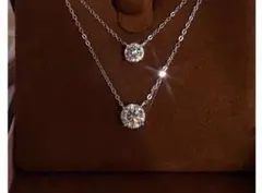 一粒上質モアサナイト ネックレス 1.ct