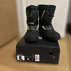 SOREL 子供用ブーツ サイズ11 グリーン/ブラック
