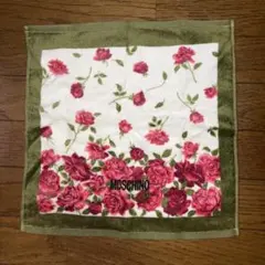 MOSCHINO モスキーノ 薔薇柄 タオルハンカチ ハンドタオル