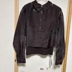 アプワイザーリッシェ新品2WAYシアーシャツアンサンブル2M茶のサムネイル