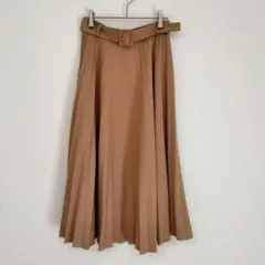 ZARA プリーツスカート ベルト付き ベージュ XS