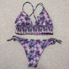 ビキニ 上下セット　トライアングル　リーフ柄