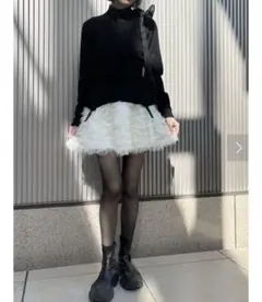 HONEY MI HONEY チュール ミニスカート アイボリー 新品未使用のサムネイル