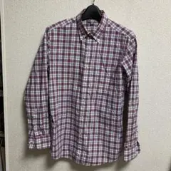 【ユニクロUNIQLO】チェック長袖シャツMボタンダウン　替えボタン付き