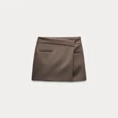 ZARA ザラ アシンメトリースコート ブラウン