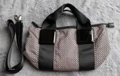 【美品】イアパピヨネ　スクエア樹脂トートバッグS ショルダー付き