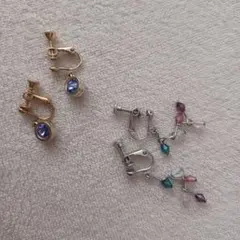 フック式イヤリング ゴールド シルバー　2個セット