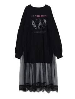 チュールレイヤードワンピース