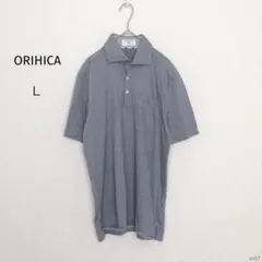オリヒカ|メンズ半袖ポロシャツ【Ｌ】ビジネスカジュアル 胸ポケット付 無地 薄手
