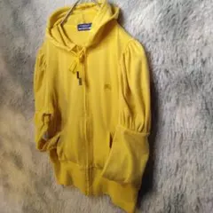 【未使用】《ブルーレーベル》《フルジップパーカー》パフショルダーショート丈M並み