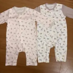 ベビー服 70-80 2枚セット カバーオール 女の子 男の子 淡色