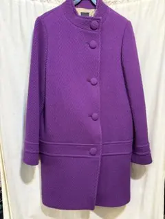 Dee flaver紫パープルノーカラーコートサイズ40