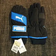 【訳あり】PUMA キッズ用グローブ 黒/青 Lサイズ ウィンタースポーツ 防寒