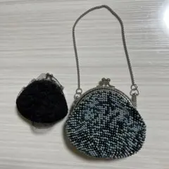 ハンドメイド ビーズかぎ針編み がま口財布セット