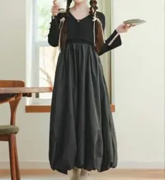 新品　カーディガン付き2wayバルーンワンピース