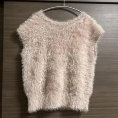 GU フェザーヤーンニットプルオーバー　ピンク