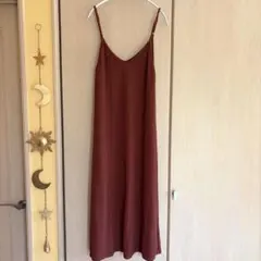 キャミワンピース ロング丈 テラコッタ M