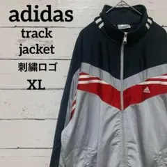 【アディダス】胸元切り替えトラックジャケットジャージワンポイント刺繍ロゴ05年製