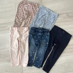 女の子パンツ レギンス 90〜100cm ボトム 長ズボン 5枚セット まとめ売