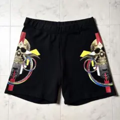 MARCELO BURLON スカルプリント スウェット ショートパンツ M 黒のサムネイル