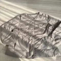 無印ダウンジャケット レディース　Lサイズ ライトベージュ　ポケッタブル