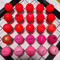 ゴルフロストボール赤ピンク25球