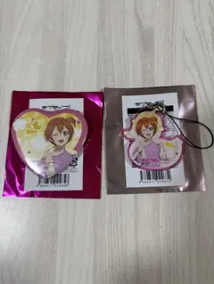 「ラブライブ！ サウナ」μ's 星空凛 ハート型缶バッジ＆アクリルストラップ