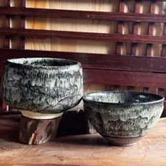 尾形アツシさん 刷毛目茶碗 2つ - メルカリ