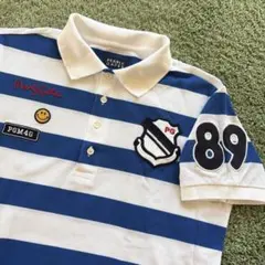 パーリーゲイツ‪☆襟裏デザイン有り ニコちゃん ボーダー ポロシャツ