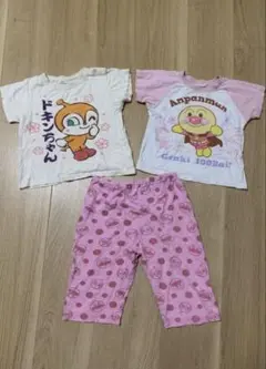 アンパンマン ドキンちゃん パジャマ 半袖 2枚セット、ズボン1枚