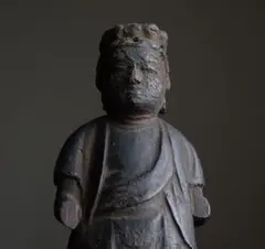 【結間知るる 古霊菩薩像 木彫 約14㎝】仏像民間信仰郷土玩具仏教美術歴史資料神