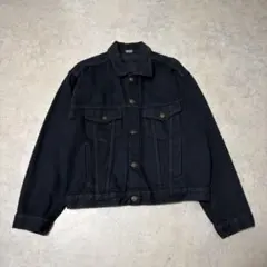 y2k ノーブランド クロップド ブラックデニムジャケット 古着