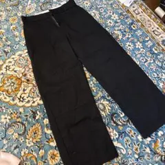 ダブルニールーズフィット黒ワークパンツ W32L30