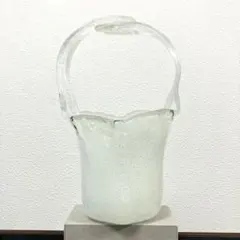 ヴィンテージ】イエローオーロラキラキラ花瓶♡ひらひら 花びら ガラス